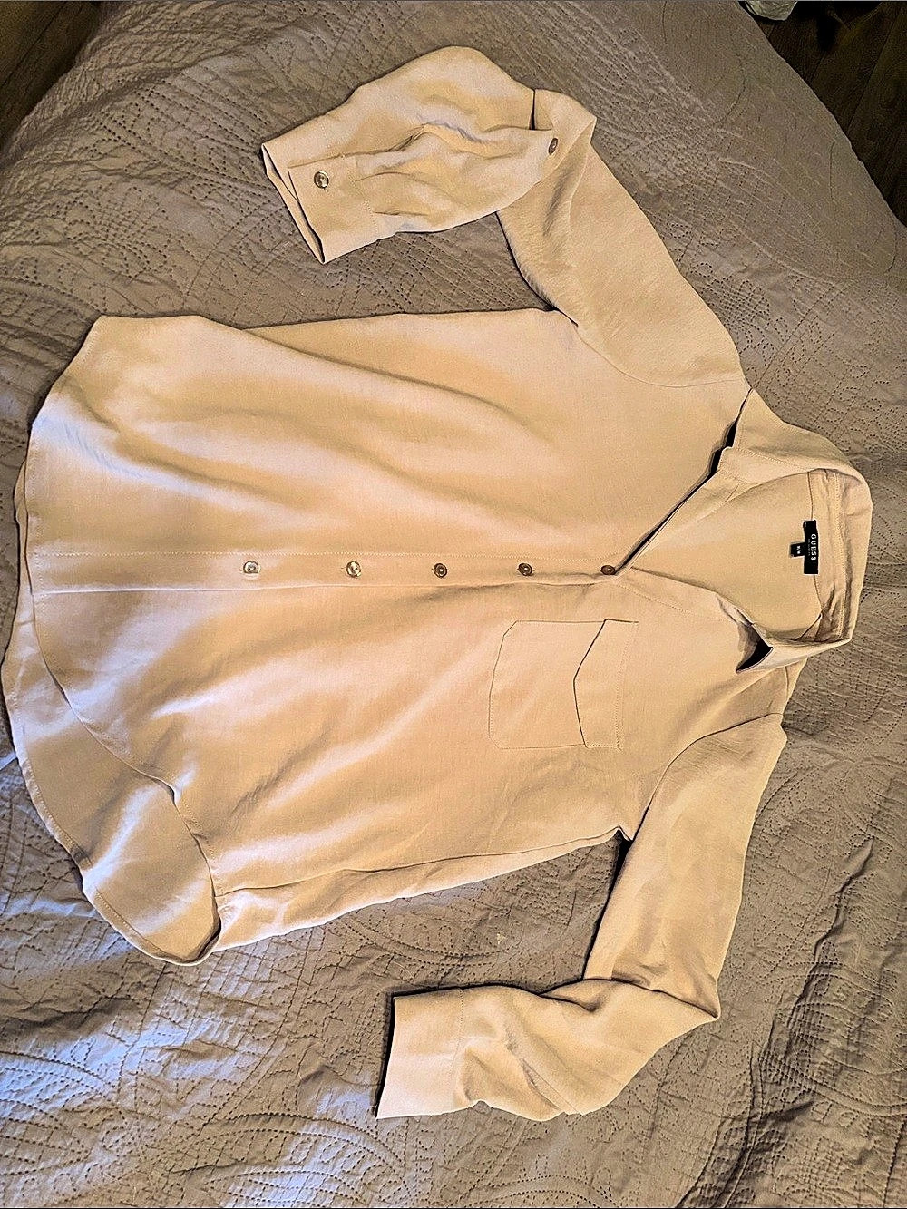 GUESS Button Down Shirt in Cream